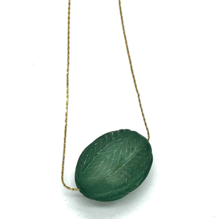 Laurel Leaf Slide Bead Necklace by Leetie Lovendale (Preorder: Ships in 2-3 Weeks)