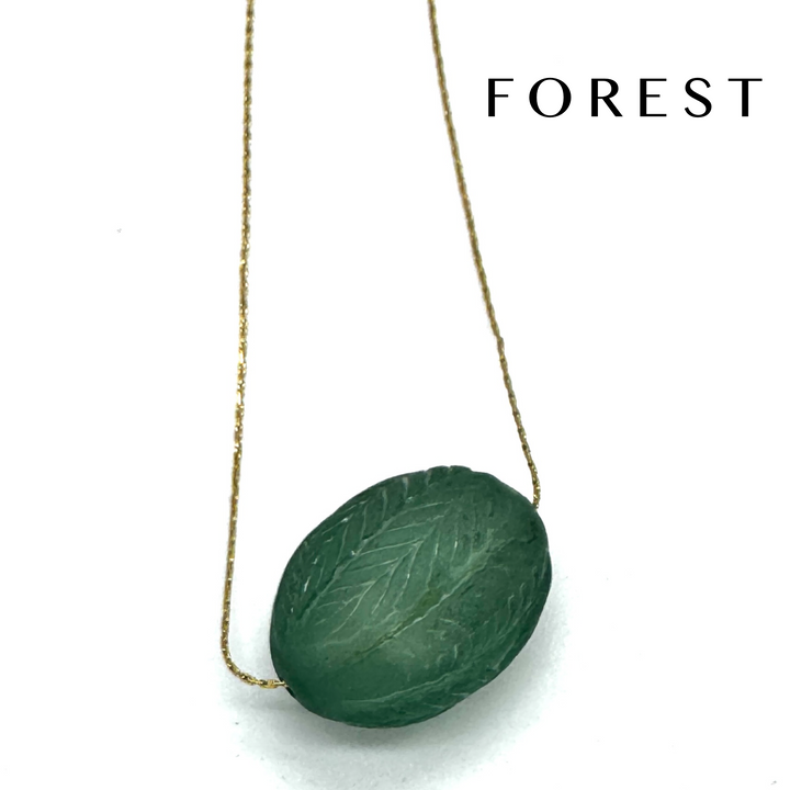 Laurel Leaf Slide Bead Necklace by Leetie Lovendale (Preorder: Ships in 2-3 Weeks)