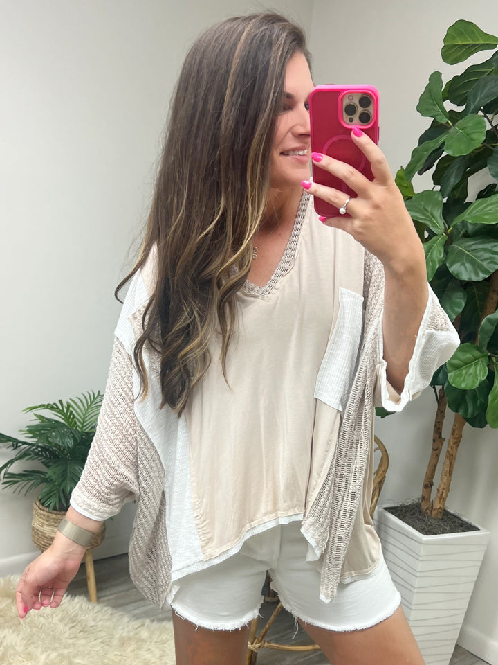 Oversized Multi-Textured Top from POL