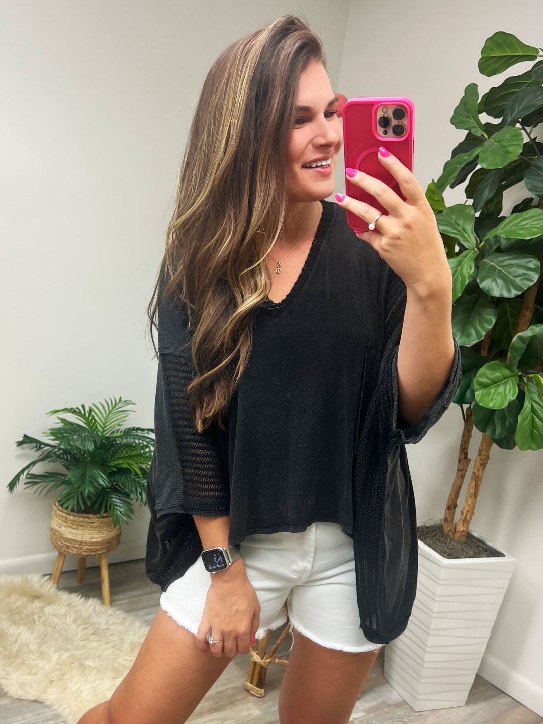 Oversized Multi-Textured Top from POL