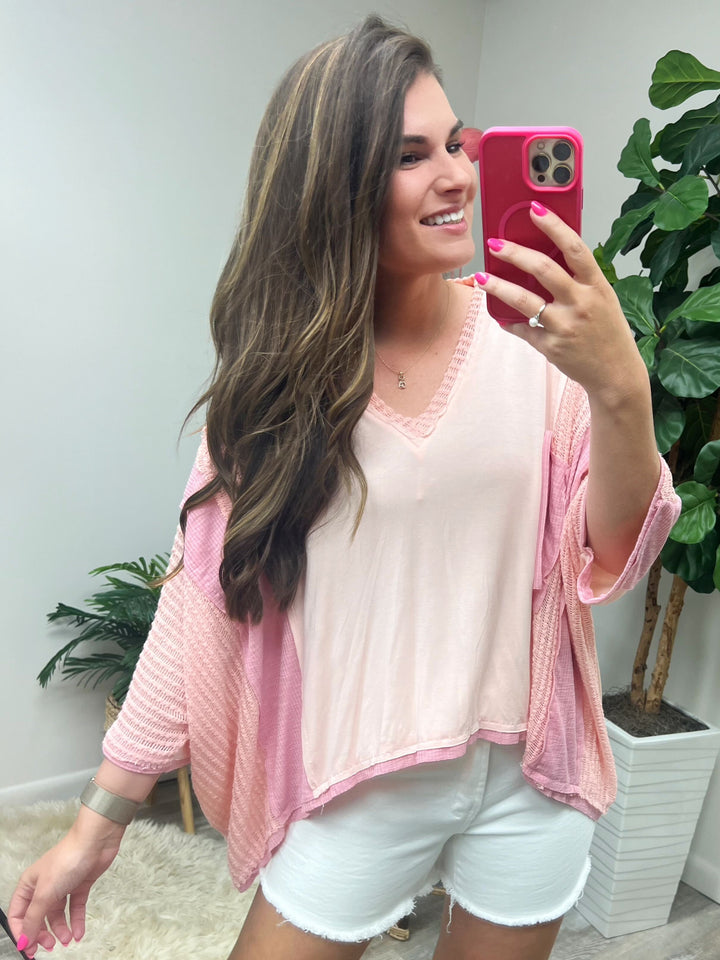 Oversized Multi-Textured Top from POL