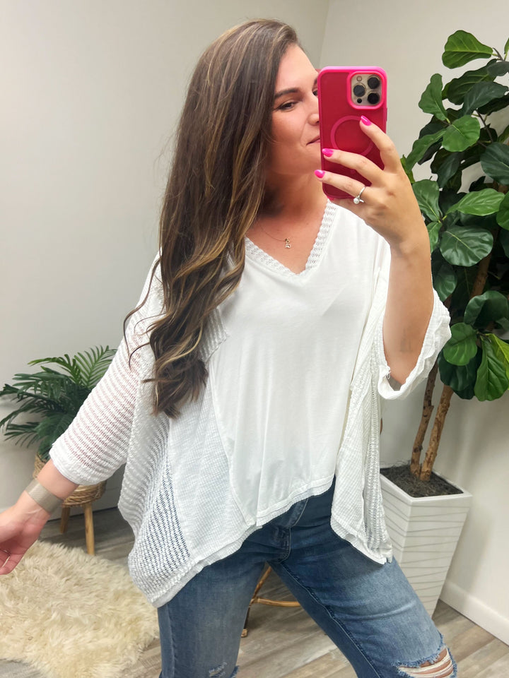 Oversized Multi-Textured Top from POL