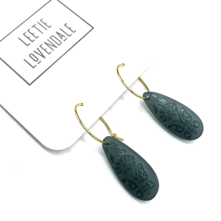 Butterfly Garden Glass Hoops by Leetie Lovendale (Preorder: Ships in 2-3 Weeks)