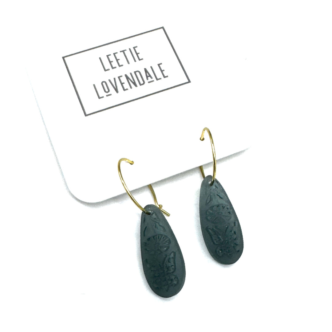 Butterfly Garden Glass Hoops by Leetie Lovendale (Preorder: Ships in 2-3 Weeks)