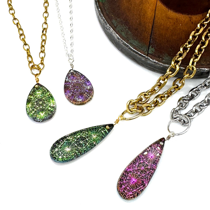 Supernova Glass Pendant Necklace by Leetie Lovendale (Preorder: Ships in 2-3 Weeks)