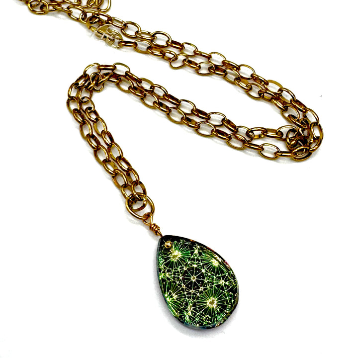 Supernova Glass Pendant Necklace by Leetie Lovendale (Preorder: Ships in 2-3 Weeks)
