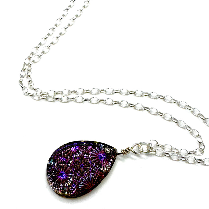 Supernova Glass Pendant Necklace by Leetie Lovendale (Preorder: Ships in 2-3 Weeks)