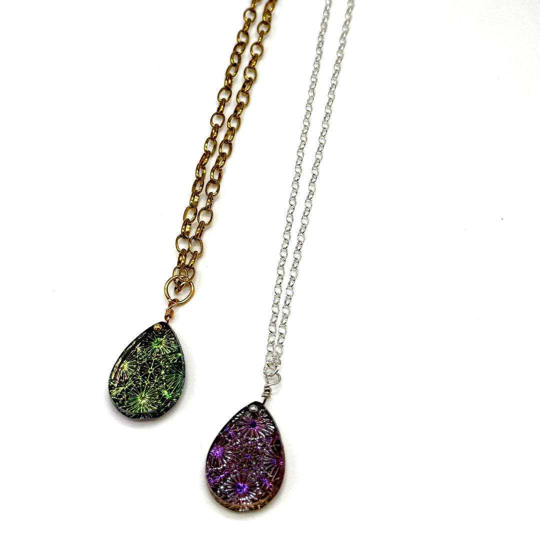 Supernova Glass Pendant Necklace by Leetie Lovendale (Preorder: Ships in 2-3 Weeks)