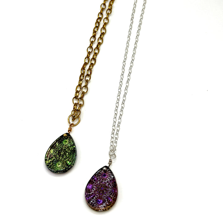 Supernova Glass Pendant Necklace by Leetie Lovendale (Preorder: Ships in 2-3 Weeks)