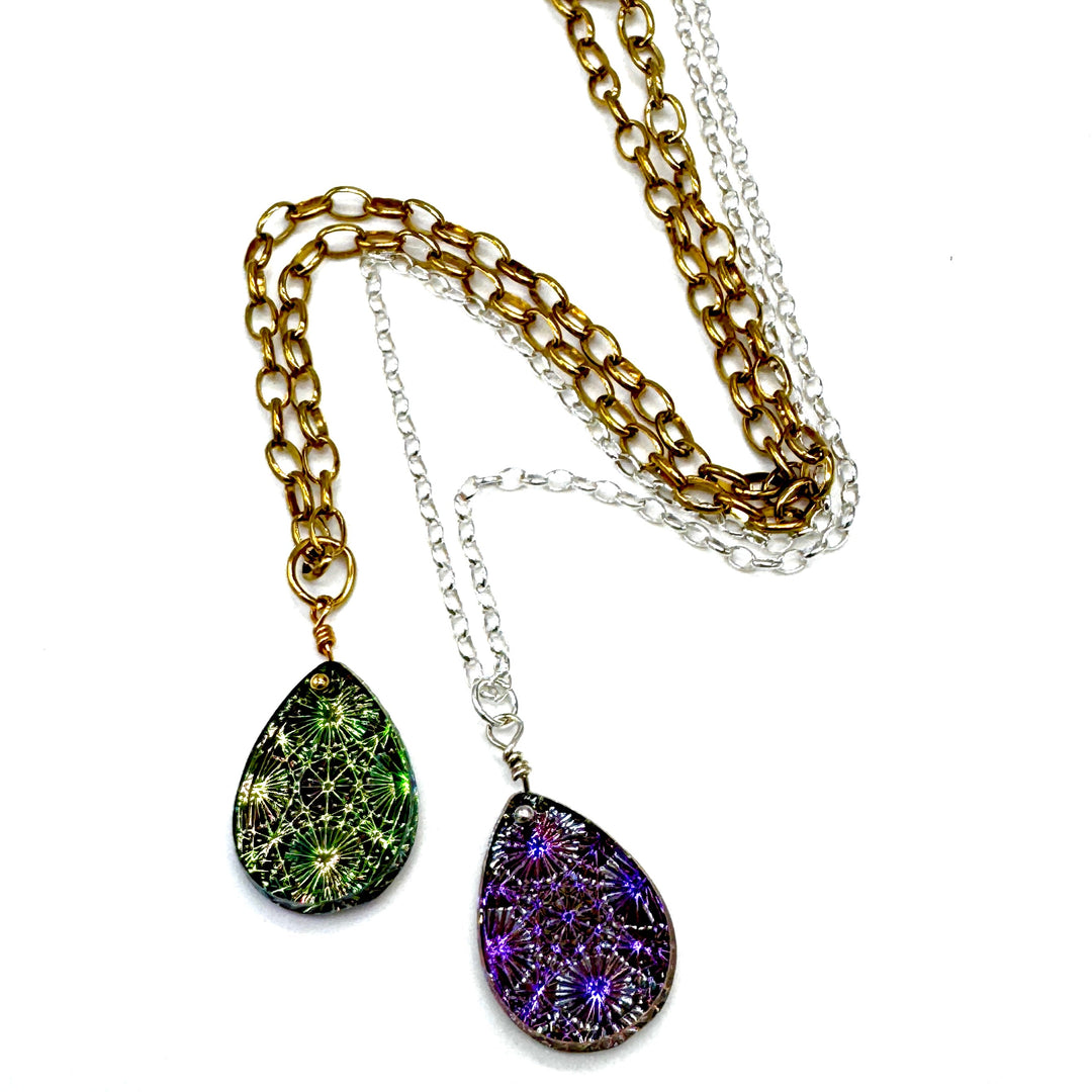 Supernova Glass Pendant Necklace by Leetie Lovendale (Preorder: Ships in 2-3 Weeks)