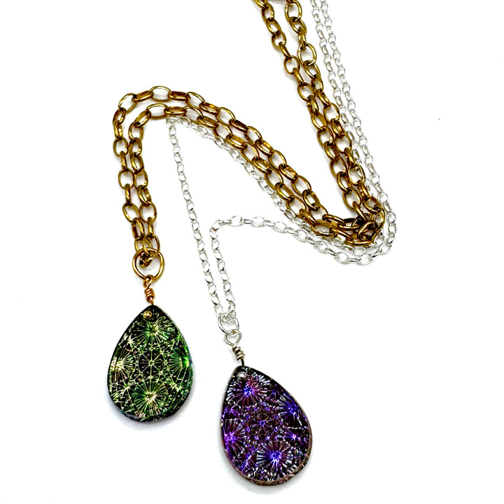 Supernova Glass Pendant Necklace by Leetie Lovendale (Preorder: Ships in 2-3 Weeks)
