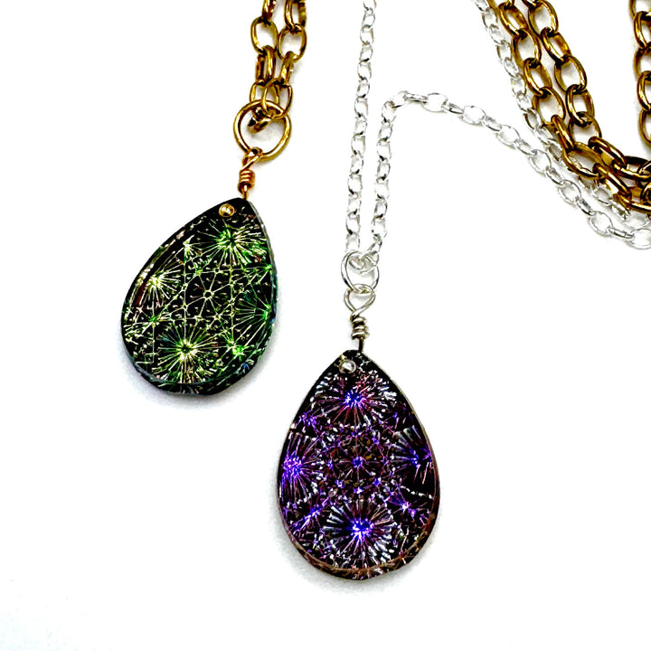 Supernova Glass Pendant Necklace by Leetie Lovendale (Preorder: Ships in 2-3 Weeks)