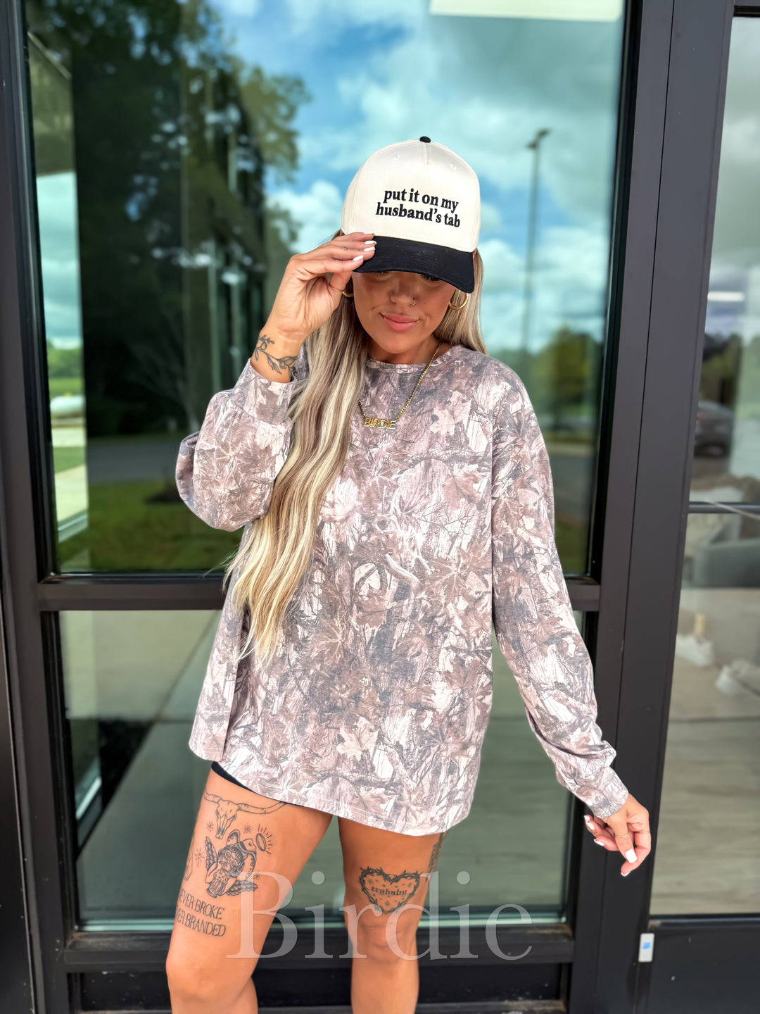 Woodland Wash Camo Long Sleeve Tee by Birdie (Ships in 2-3 Weeks)