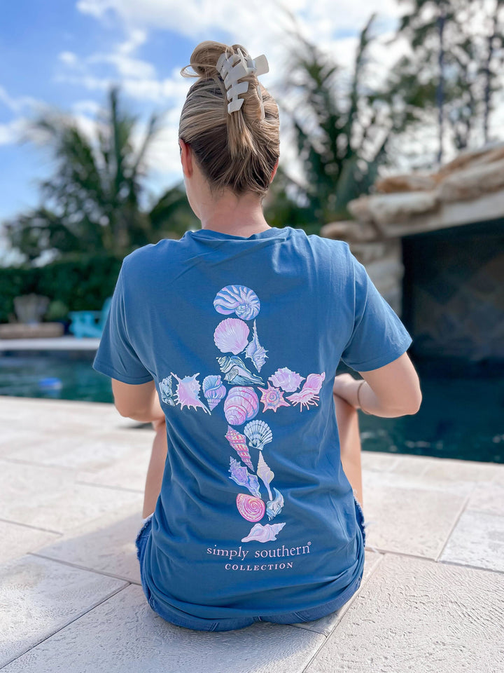 Shell Cross Short Sleeve Tee by Simply Southern