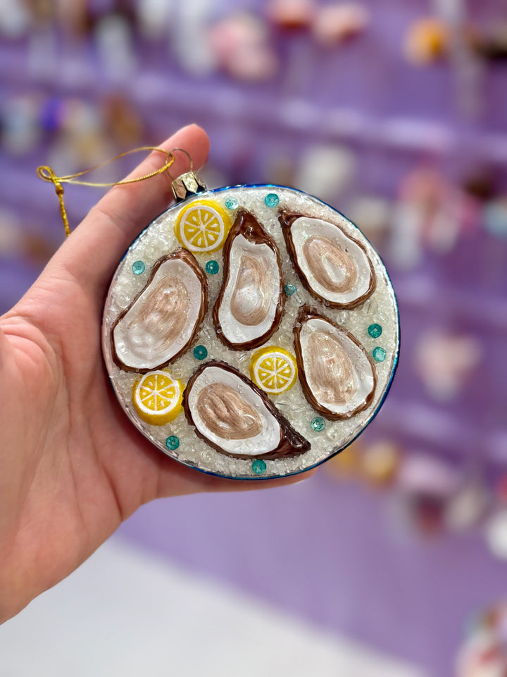 Plated Oyster On Ice Ornament