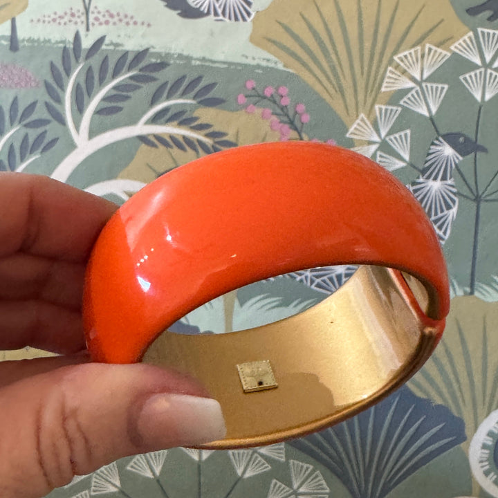 Deep Orange Queen Bee Clamper Bracelet by Leetie Lovendale (Preorder: Ships in 2-3 Weeks)
