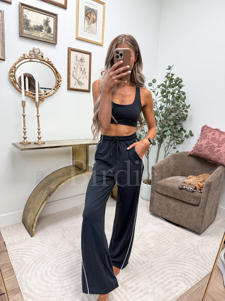 Elevated Cloud Comfort Track Pants in Black by BIRDIE (Ships in 3-4 Weeks)