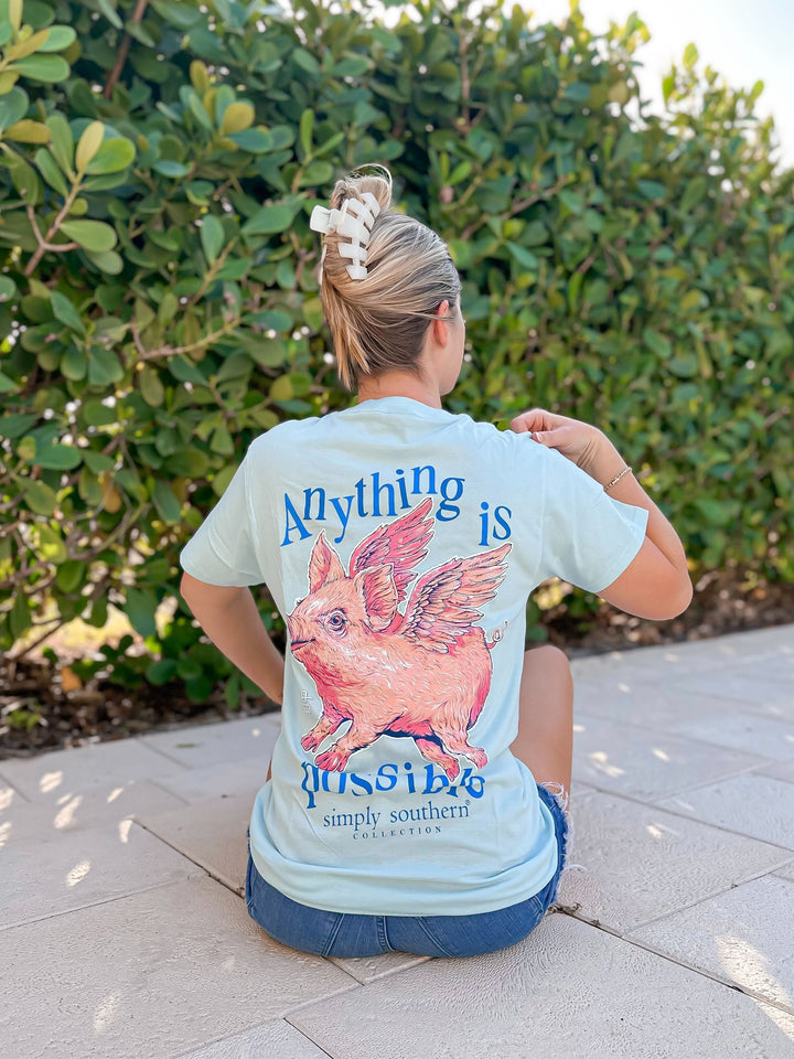 'Anything Is Possible' Flying Pig Short Sleeve Tee by Simply Southern