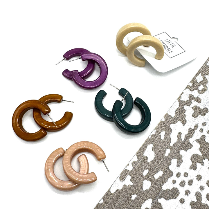 Shellshine Hoop Earrings by Leetie Lovendale (Preorder: Ships in 2-3 Weeks)