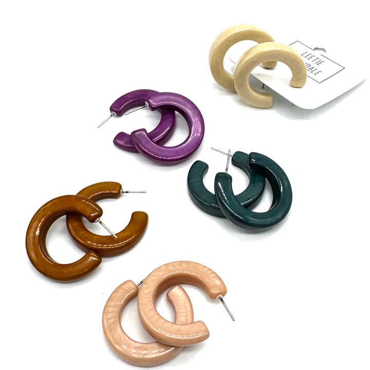 Shellshine Hoop Earrings by Leetie Lovendale (Preorder: Ships in 2-3 Weeks)