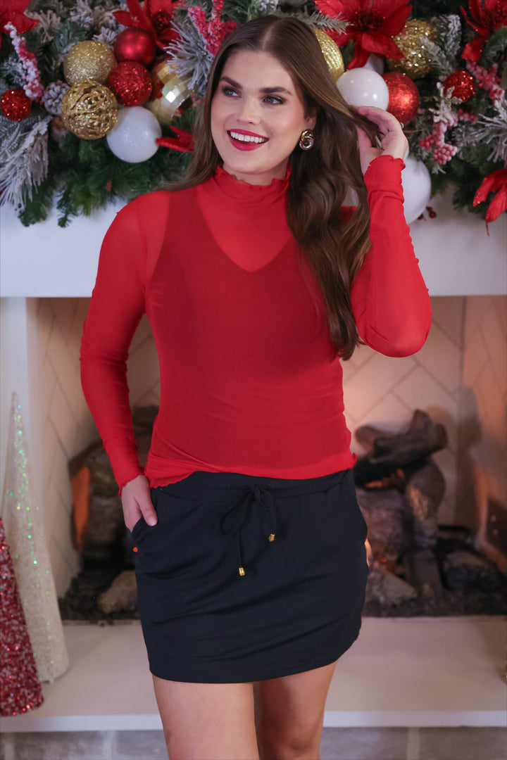 Keigan Mesh Top- Red by Jess Lea (PREORDER: Ships in October)