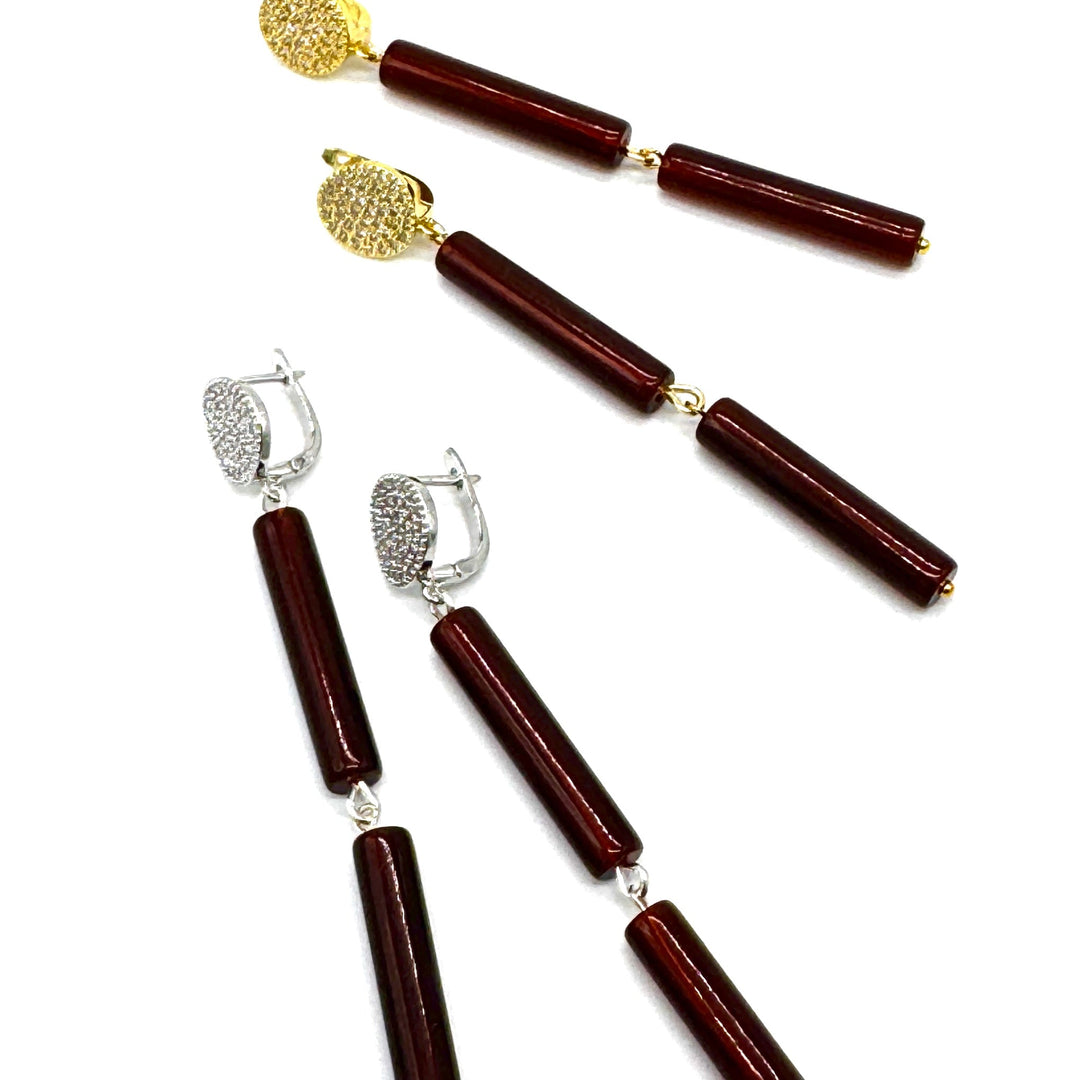 Tortoise Column Pavé Earrings by Leetie Lovendale (Preorder: Ships in 2-3 Weeks)