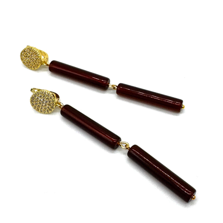 Tortoise Column Pavé Earrings by Leetie Lovendale (Preorder: Ships in 2-3 Weeks)