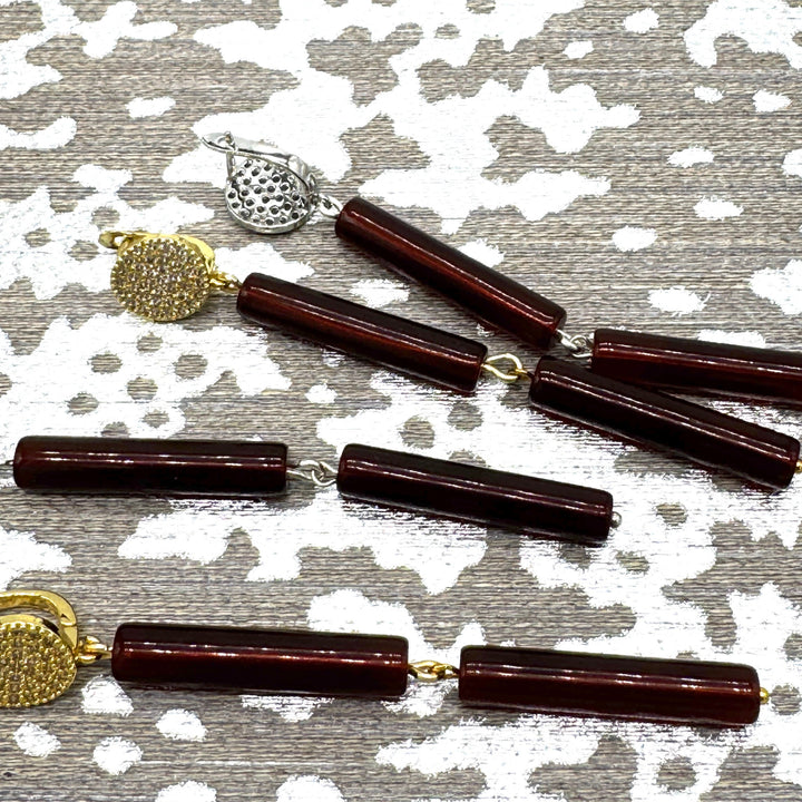 Tortoise Column Pavé Earrings by Leetie Lovendale (Preorder: Ships in 2-3 Weeks)