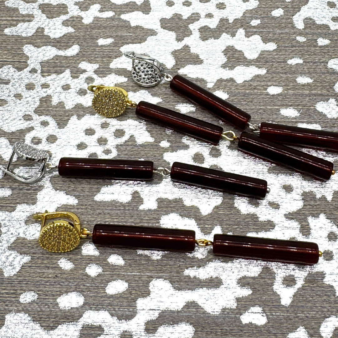 Tortoise Column Pavé Earrings by Leetie Lovendale (Preorder: Ships in 2-3 Weeks)