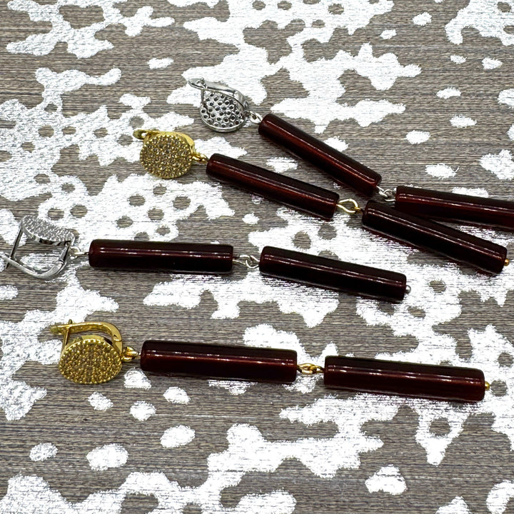 Tortoise Column Pavé Earrings by Leetie Lovendale (Preorder: Ships in 2-3 Weeks)