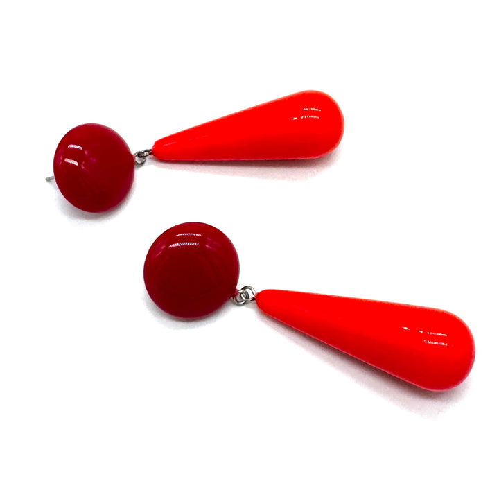 Red Hot Teardrop Earrings by Leetie Lovendale (Preorder: Ships in 2-3 Weeks)