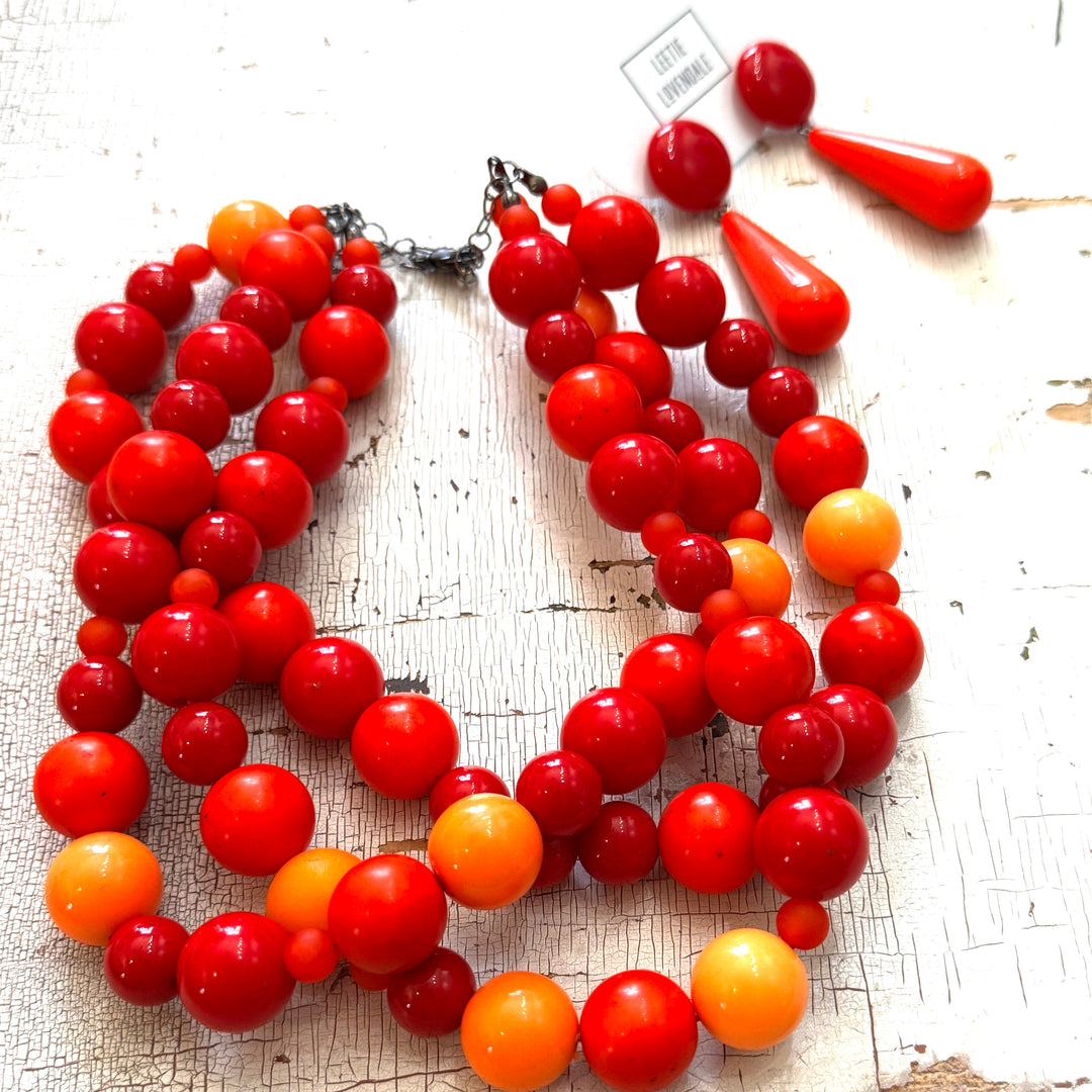 Red Hot Morgan Necklace by Leetie Lovendale (Preorder: Ships in 2-3 Weeks)