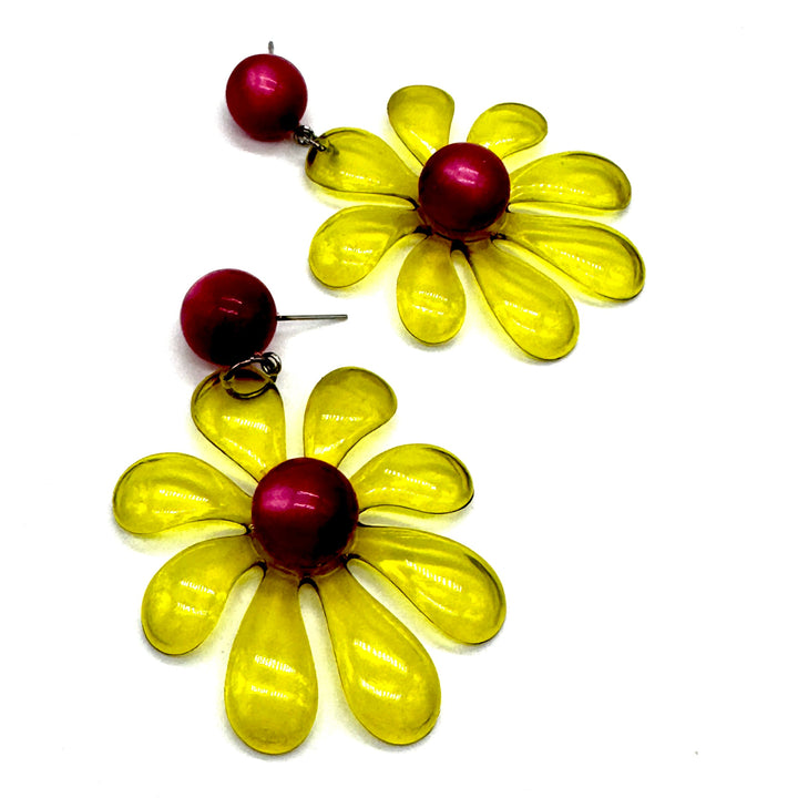Retro Splat Flower Earrings by Leetie Lovendale (Preorder: Ships in 2-3 Weeks)