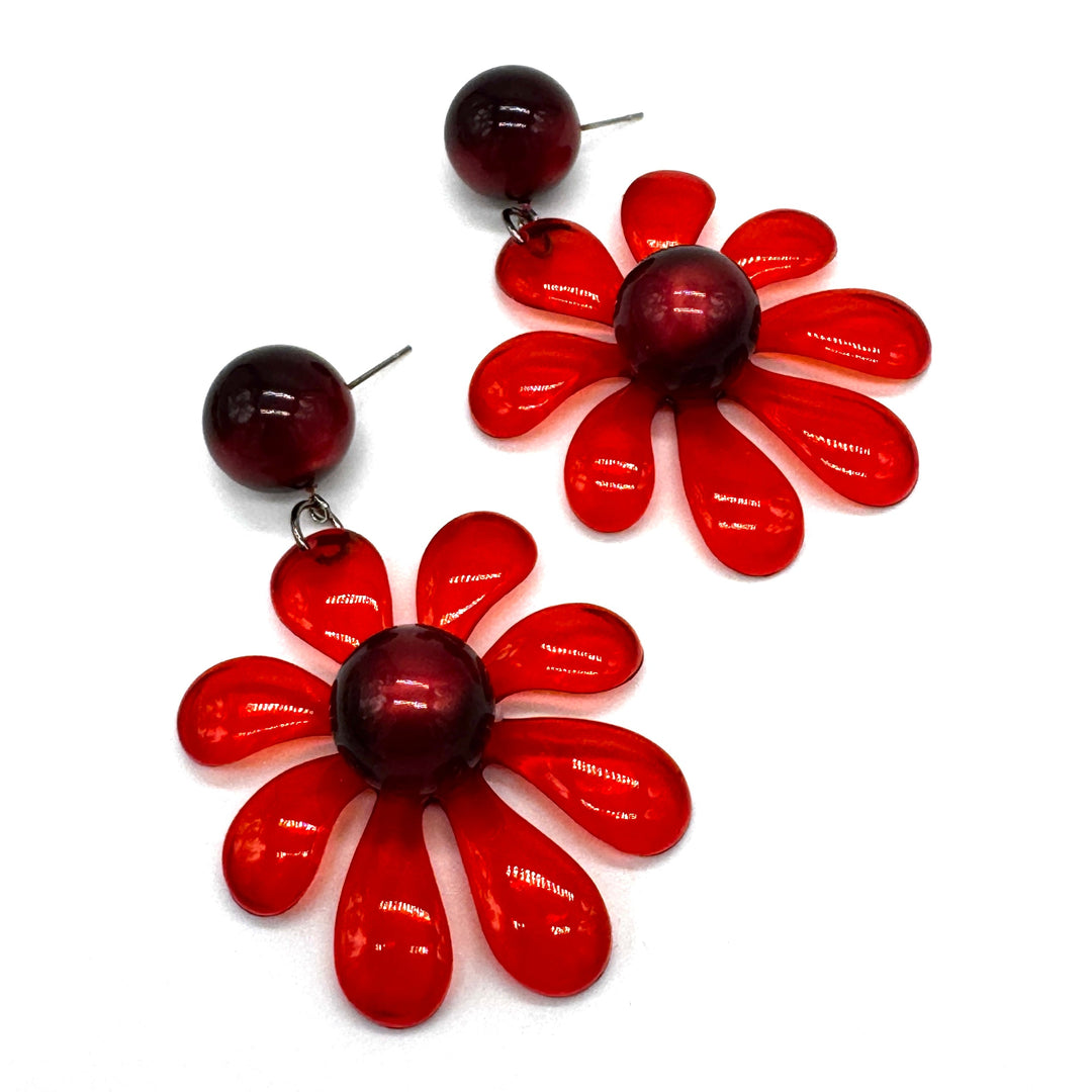 Retro Splat Flower Earrings by Leetie Lovendale (Preorder: Ships in 2-3 Weeks)