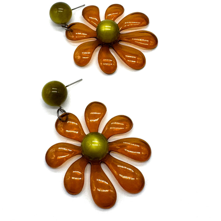 Retro Splat Flower Earrings by Leetie Lovendale (Preorder: Ships in 2-3 Weeks)