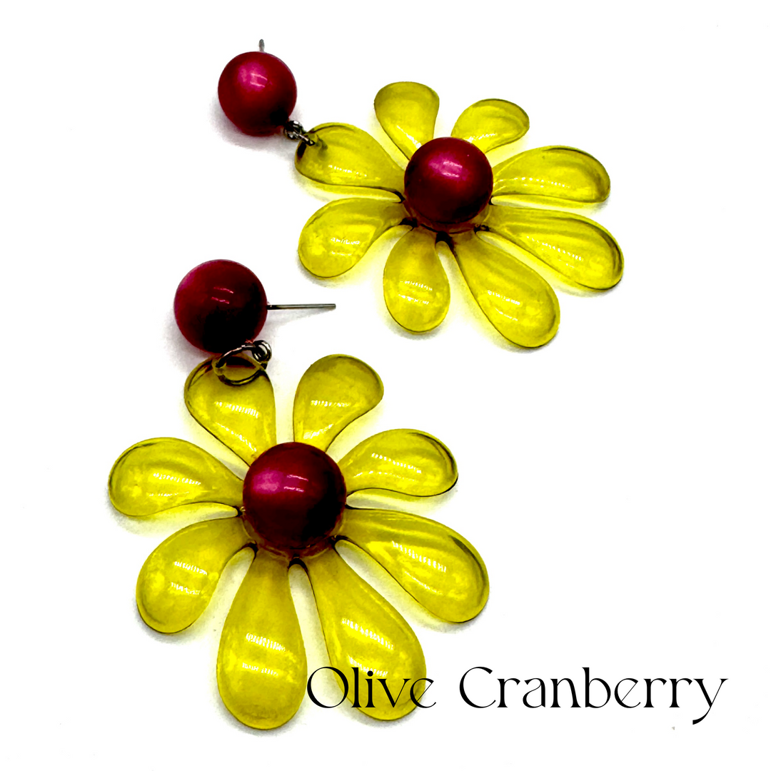 Retro Splat Flower Earrings by Leetie Lovendale (Preorder: Ships in 2-3 Weeks)