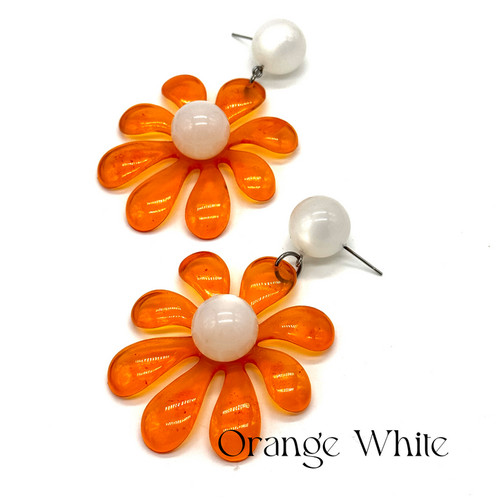 Retro Splat Flower Earrings by Leetie Lovendale (Preorder: Ships in 2-3 Weeks)