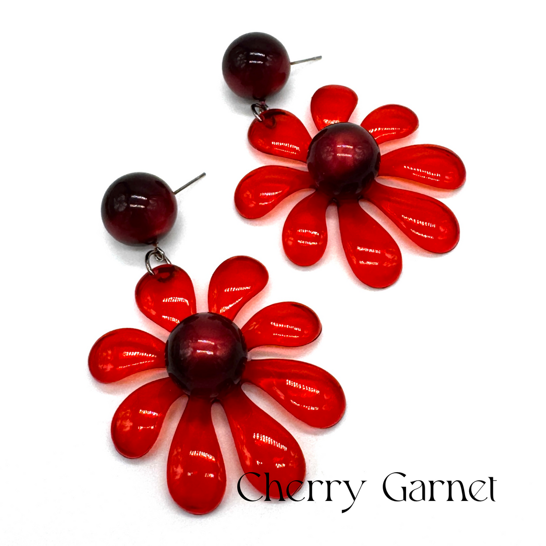 Retro Splat Flower Earrings by Leetie Lovendale (Preorder: Ships in 2-3 Weeks)