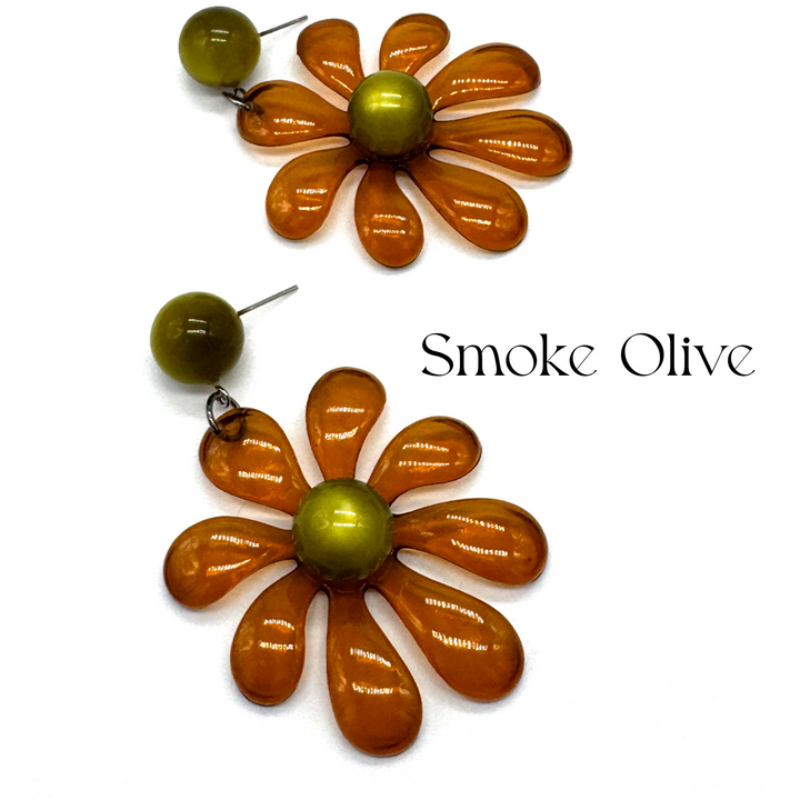 Retro Splat Flower Earrings by Leetie Lovendale (Preorder: Ships in 2-3 Weeks)