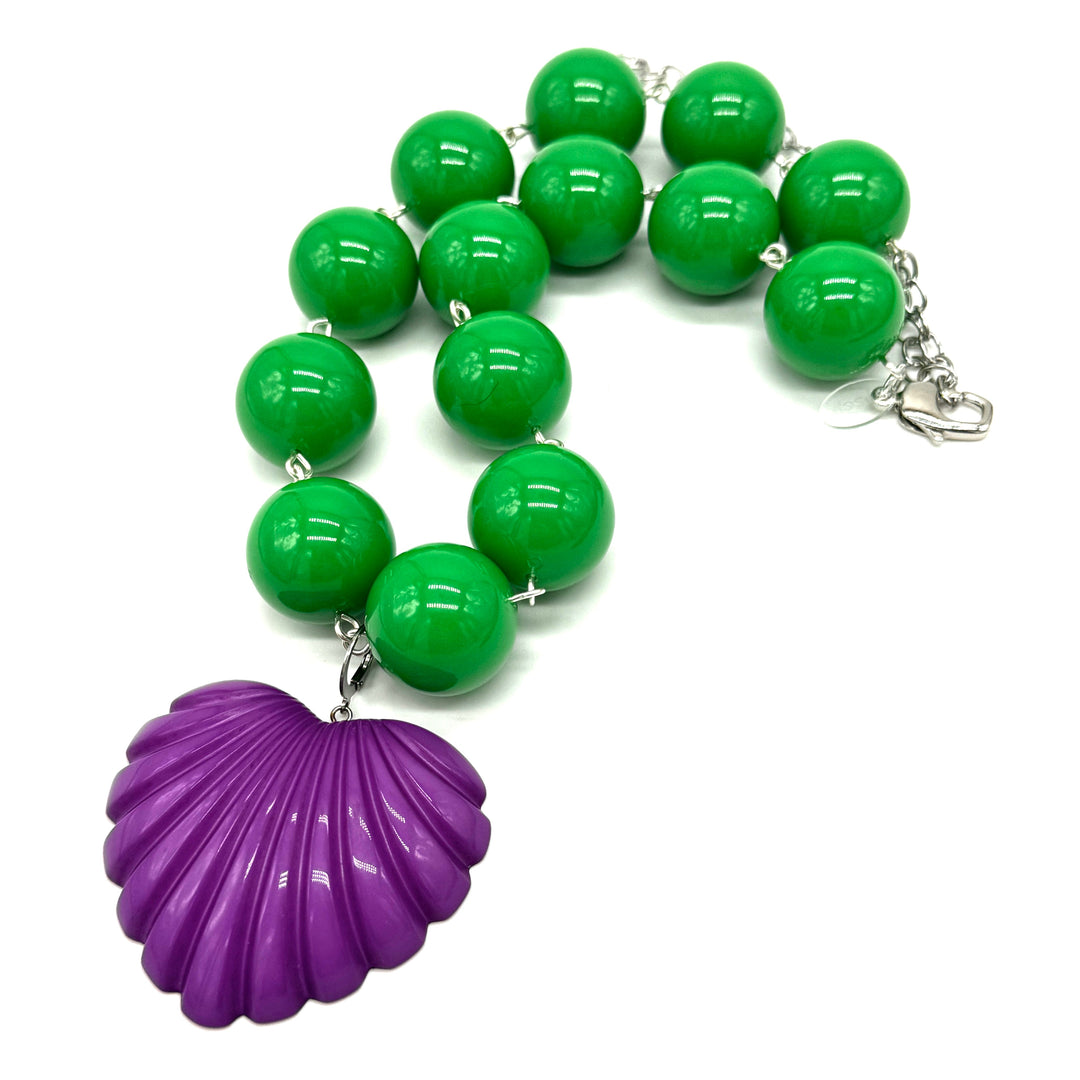 Deco Carved Heart Necklace by Lettie Lovendale (Ships in 2-3 Weeks)