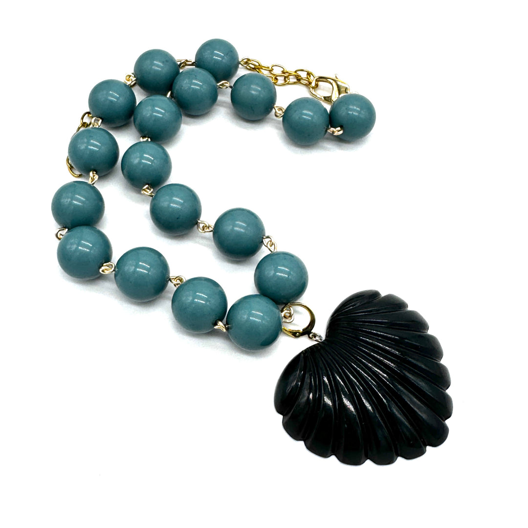Deco Carved Heart Necklace by Lettie Lovendale (Ships in 2-3 Weeks)