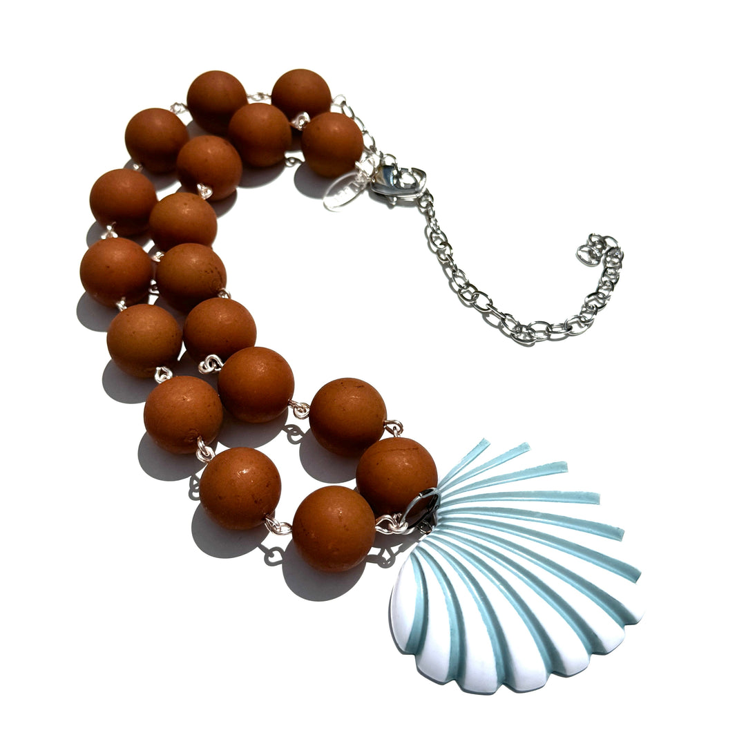 Deco Carved Heart Necklace by Lettie Lovendale (Ships in 2-3 Weeks)