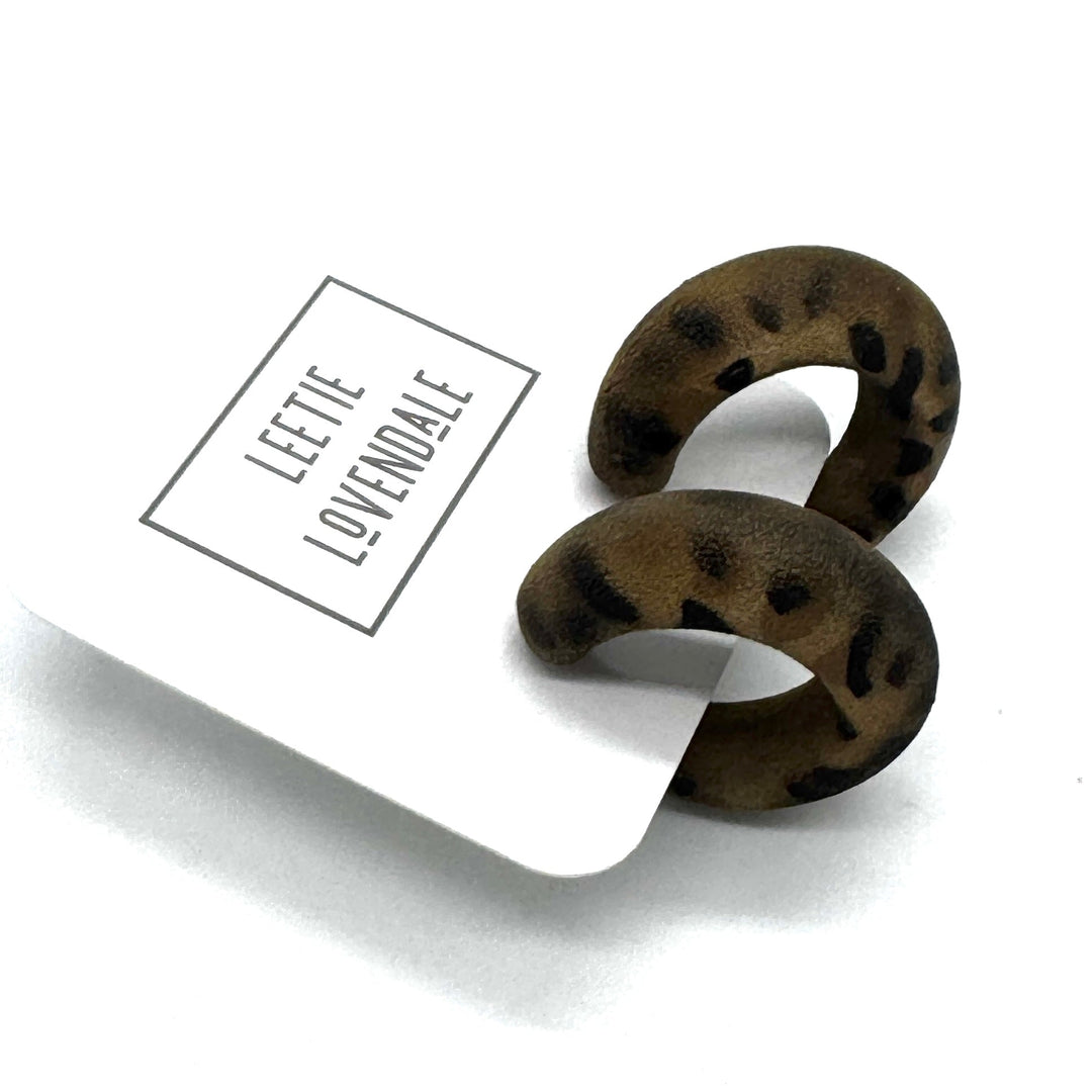 Leopard Lounge Hoop Earrings by Leetie Lovendale (Ships in 2-3 Weeks)