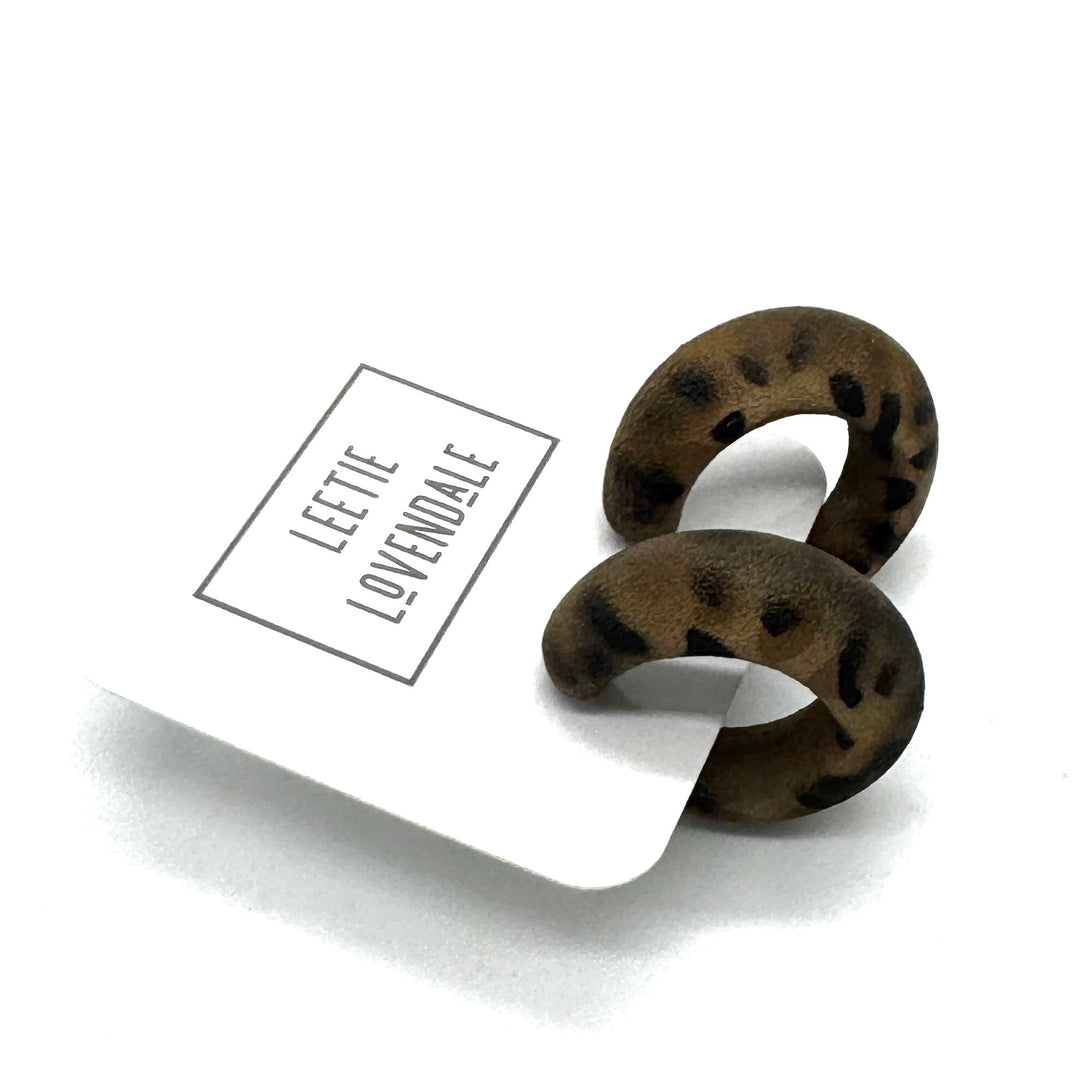 Leopard Lounge Hoop Earrings by Leetie Lovendale (Ships in 2-3 Weeks)