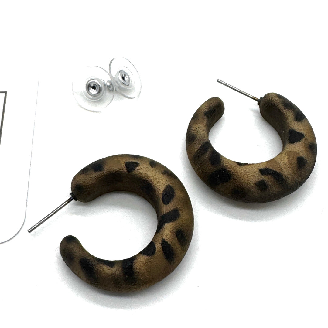 Leopard Lounge Hoop Earrings by Leetie Lovendale (Ships in 2-3 Weeks)