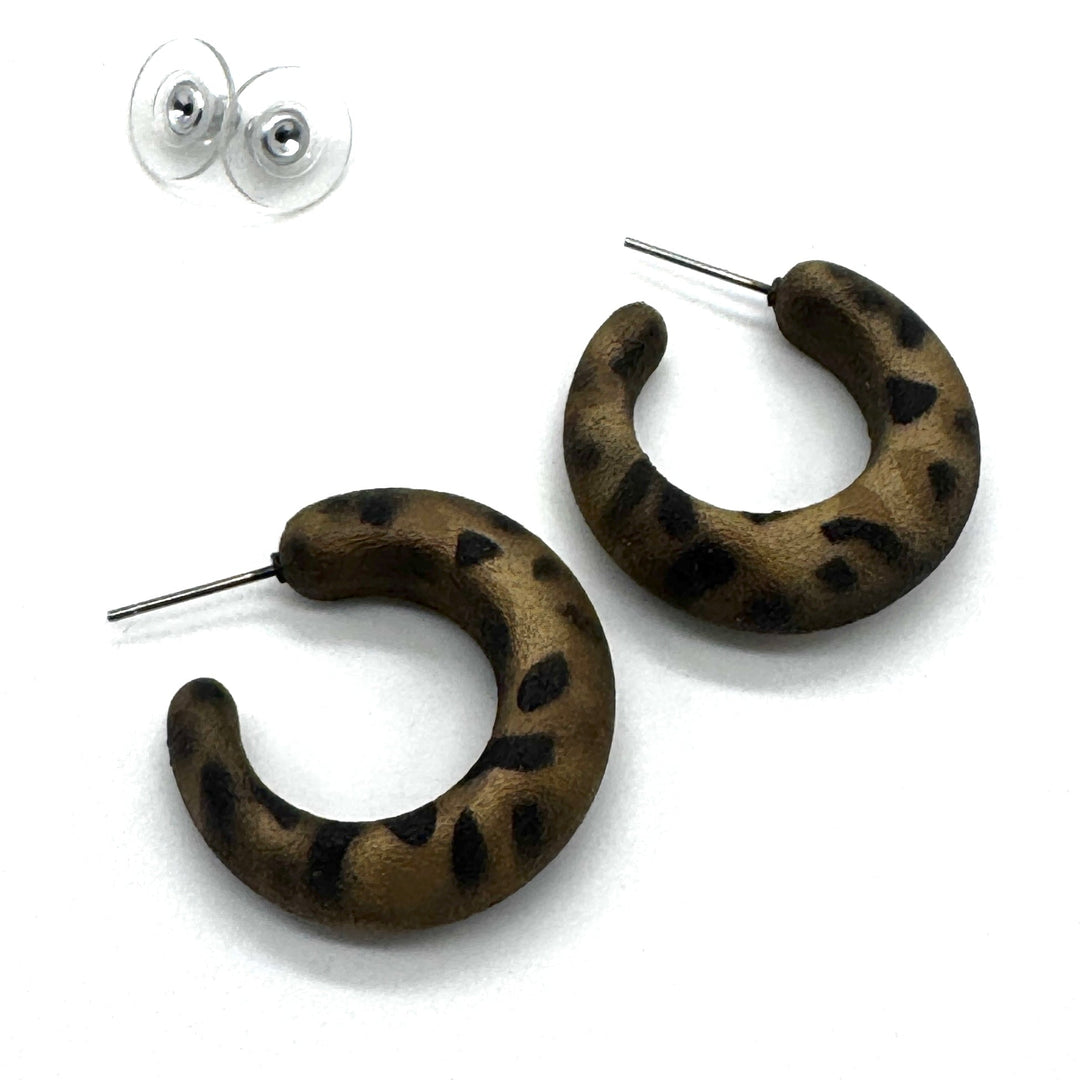Leopard Lounge Hoop Earrings by Leetie Lovendale (Ships in 2-3 Weeks)