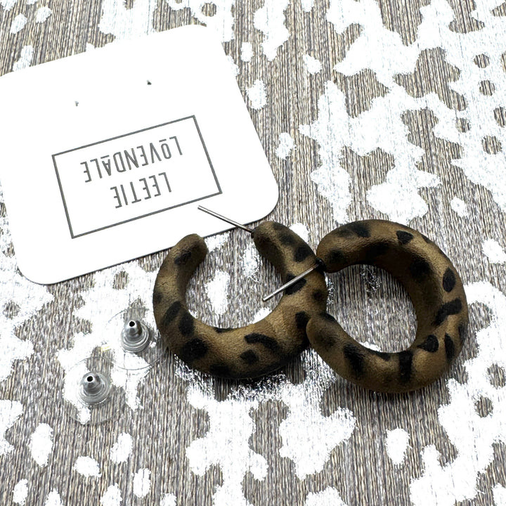 Leopard Lounge Hoop Earrings by Leetie Lovendale (Ships in 2-3 Weeks)