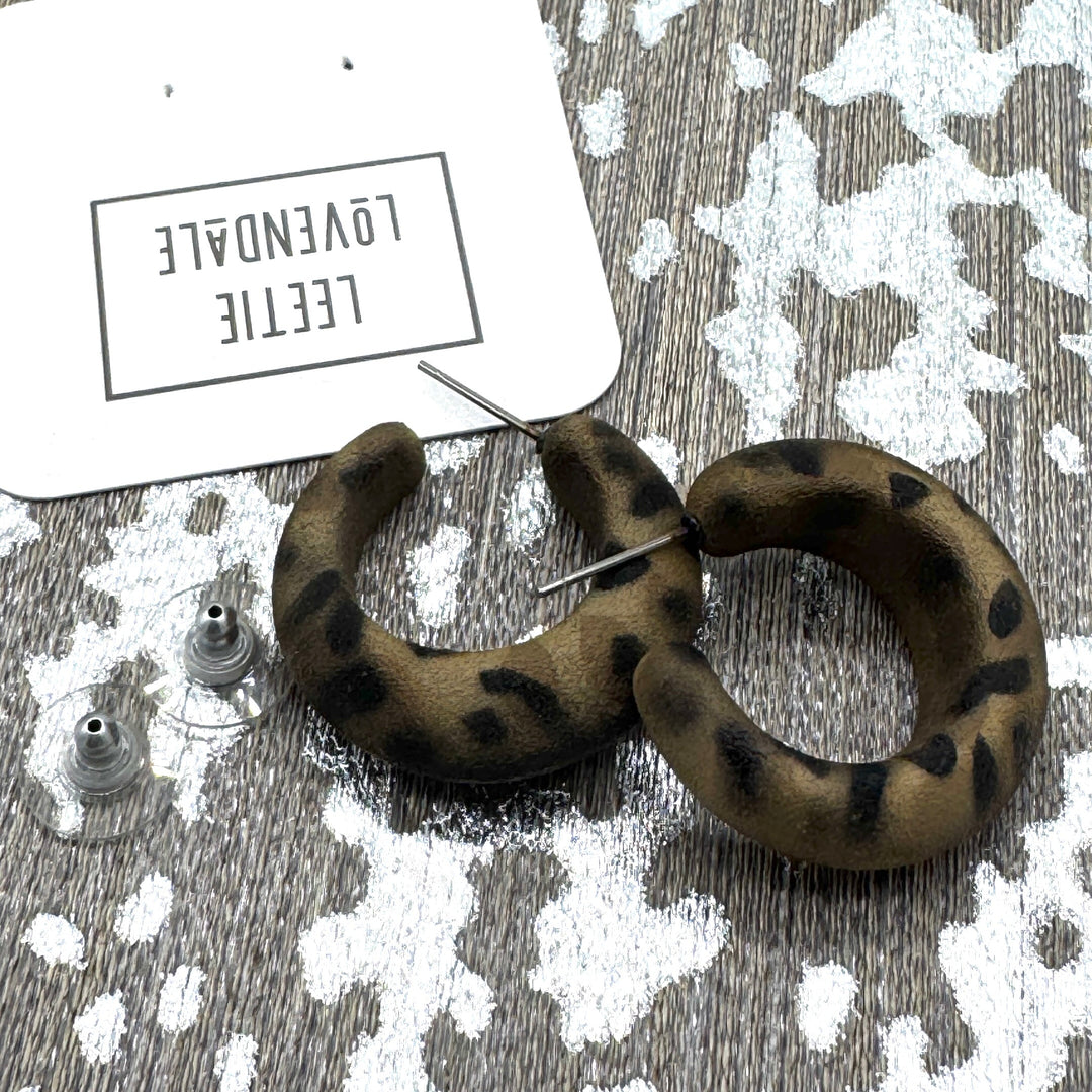 Leopard Lounge Hoop Earrings by Leetie Lovendale (Ships in 2-3 Weeks)