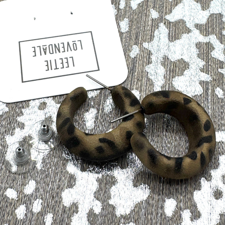 Leopard Lounge Hoop Earrings by Leetie Lovendale (Ships in 2-3 Weeks)