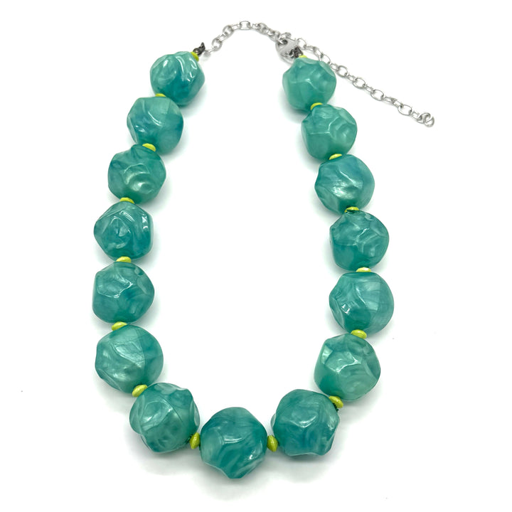 Peacock Pebble Marco Necklace by Lettie Lovendale (Ships in 2-3 Weeks)
